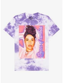 New 🎁 Selena Queen Of Cumbia Portrait Tie-Dye Boyfriend Fit 👧 Girls T-Shirt 🔔