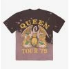 Best Pirce 🛒 Queen '75 Tour Dip-Dye Boyfriend Fit 👧 Girls T-Shirt ✔️