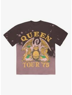 Best Pirce 🛒 Queen '75 Tour Dip-Dye Boyfriend Fit 👧 Girls T-Shirt ✔️