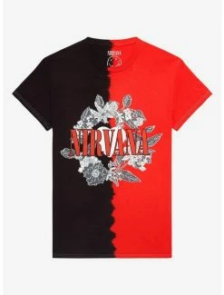 Best deal β¨ Nirvana Heart & Flowers Split-Dye Boyfriend Fit π§ Girls T-Shirt β¨