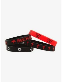Promo ⌛ Black Veil Brides Logo Rubber Bracelet Set ✨