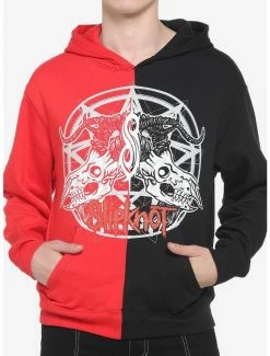 Best deal β€οΈ Slipknot Goat Skulls Split Hoodie π