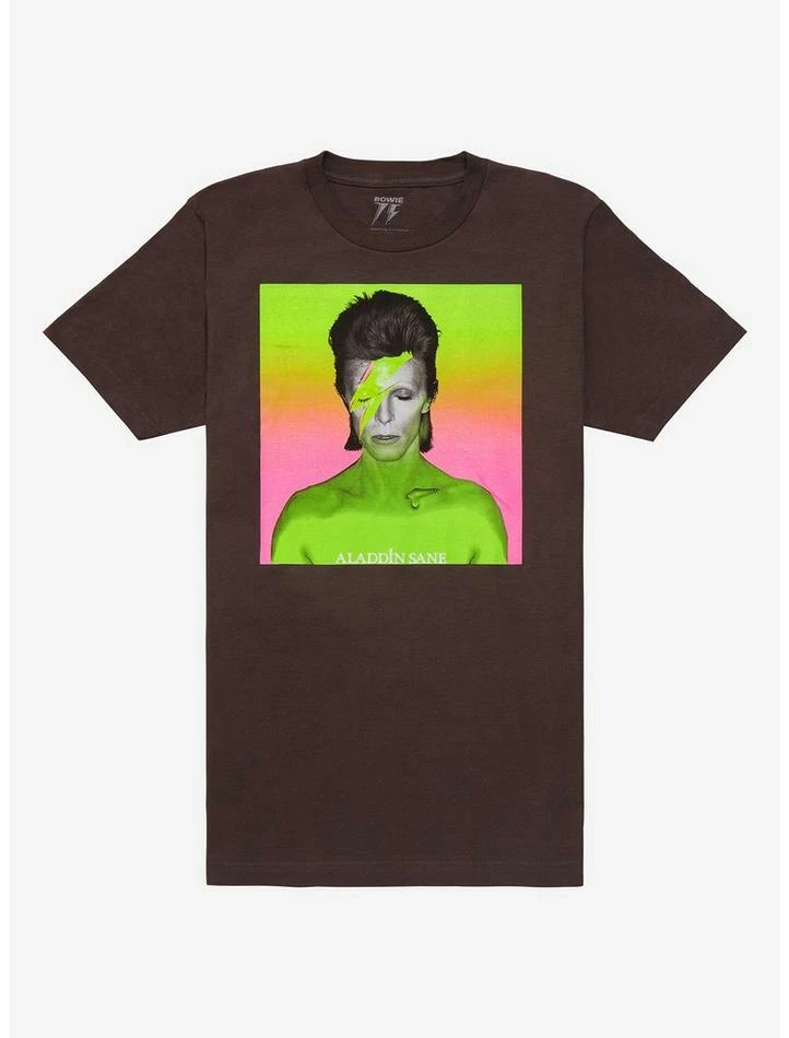 Best Sale 𧨠David Bowie Aladdin Sane Neon Album Cover T-Shirt π₯°