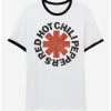 Cheap 🛒 Red Hot Chili Peppers Logo Boyfriend Fit 👧 Girls Ringer T-Shirt 🎉