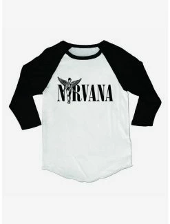 Cheap ⭐ Nirvana In Utero Boyfriend Fit 👧 Girls Raglan T-Shirt 😉