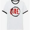 Buy 🌟 The Cure Logo Boyfriend Fit 👧 Girls Ringer T-Shirt 😀