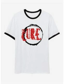 Buy 🌟 The Cure Logo Boyfriend Fit 👧 Girls Ringer T-Shirt 😀