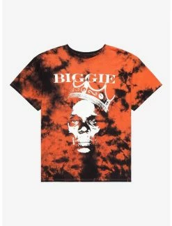 Discount ❤️ The Notorious B.I.G. Skull Portrait Tie-Dye T-Shirt 👍