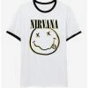 Wholesale ✨ Nirvana Smile Face Ringer T-Shirt 💯