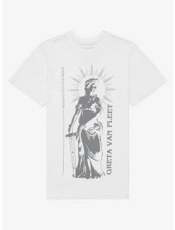 Wholesale 🔥 Greta Van Fleet Dreams In Gold Tour Boyfriend Fit 👧 Girls T-Shirt ⭐