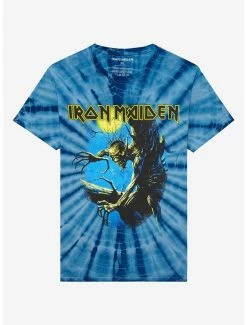 Outlet ❤️ Iron Maiden Fear Of The Dark Tie-Dye Boyfriend Fit 👧 Girls T-Shirt 👏