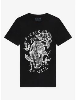 Buy 🎁 Pierce The Veil Coffin & Roses Boyfriend Fit 👧 Girls T-Shirt 🌟