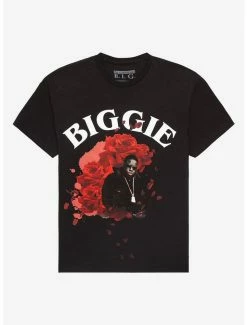 Cheapest 🧨 The Notorious B.I.G. Roses Portrait Boyfriend Fit 👧 Girls T-Shirt 🧨