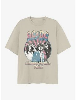 Brand new 😉 AC/DC Highway To Hell Tour Boyfriend Fit 👧 Girls T-Shirt 🥰
