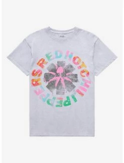 Deals 🧨 Red Hot Chili Peppers Octopus Logo Boyfriend Fit 👧 Girls T-Shirt ⭐