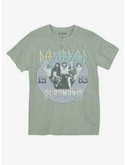 Discount ⌛ Def Leppard 1983 Pyromania Tour Boyfriend Fit 👧 Girls T-Shirt 🎉