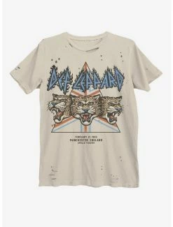 Brand new 🤩 Def Leppard Apollo Theatre Distressed Boyfriend Fit 👧 Girls T-Shirt 😍