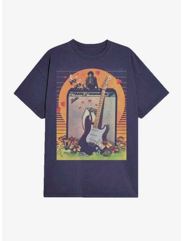 Wholesale π Jimi Hendrix Guitar & Amp Boyfriend Fit π§ Girls T-Shirt π