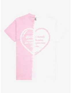 Cheap 🎁 Melanie Martinez High School Sweethearts Lyrics Split Dye Boyfriend Fit 👧 Girls T-Shirt ⭐