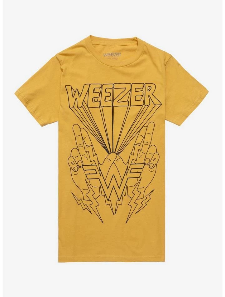Deals π₯° Weezer W Hands Boyfriend Fit π§ Girls T-Shirt π