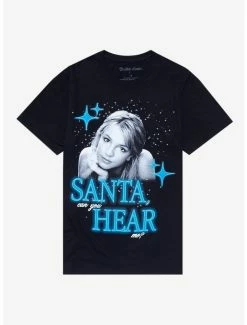 Cheap 🤩 Britney Spears Santa Can You Hear Me? Boyfriend Fit 👧 Girls T-Shirt ✨