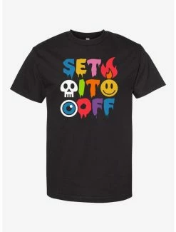 Buy 🎁 Set It Off Emojis Boyfriend Fit 👧 Girls T-Shirt 😀
