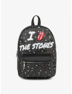 Best Sale 🧨 Bugatti Rolling Stones Vegan Leather Mini 🎒 Backpack Black Pattern 🔔