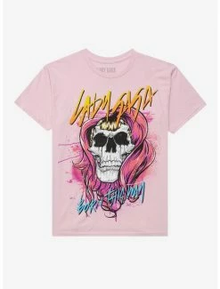 Promo 🧨 Lady Gaga Born This Way Skull Boyfriend Fit 👧 Girls T-Shirt 🎁