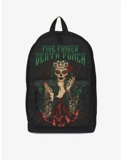 New ๐ฅ Rocksax Five Finger Death Punch Day of the Dead Green Classic ๐ Backpack ๐
