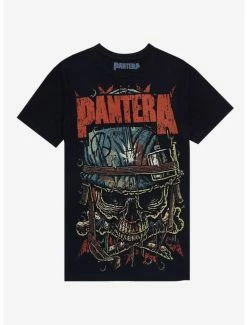New ⌛ Pantera Army Skull Boyfriend Fit 👧 Girls T-Shirt ✔️