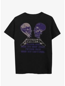 Best Pirce 💯 Metallica Sad But True Lyrics Boyfriend Fit 👧 Girls T-Shirt 🧨