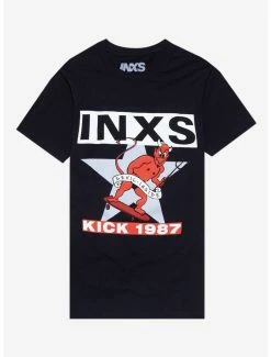 Best Pirce 🔔 INXS Kick 1987 Boyfriend Fit 👧 Girls T-Shirt 😉
