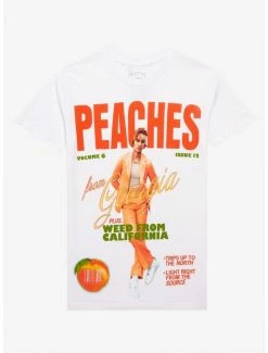 Brand new 🎉 Justin Bieber Peaches Portrait Boyfriend Fit 👧 Girls T-Shirt 👍