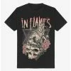 Hot Sale 💯 In Flames Prayer Skull Boyfriend Fit 👧 Girls T-Shirt ⌛