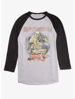Best Pirce 😉 Iron Maiden World Piece Tour Raglan T-Shirt 🛒