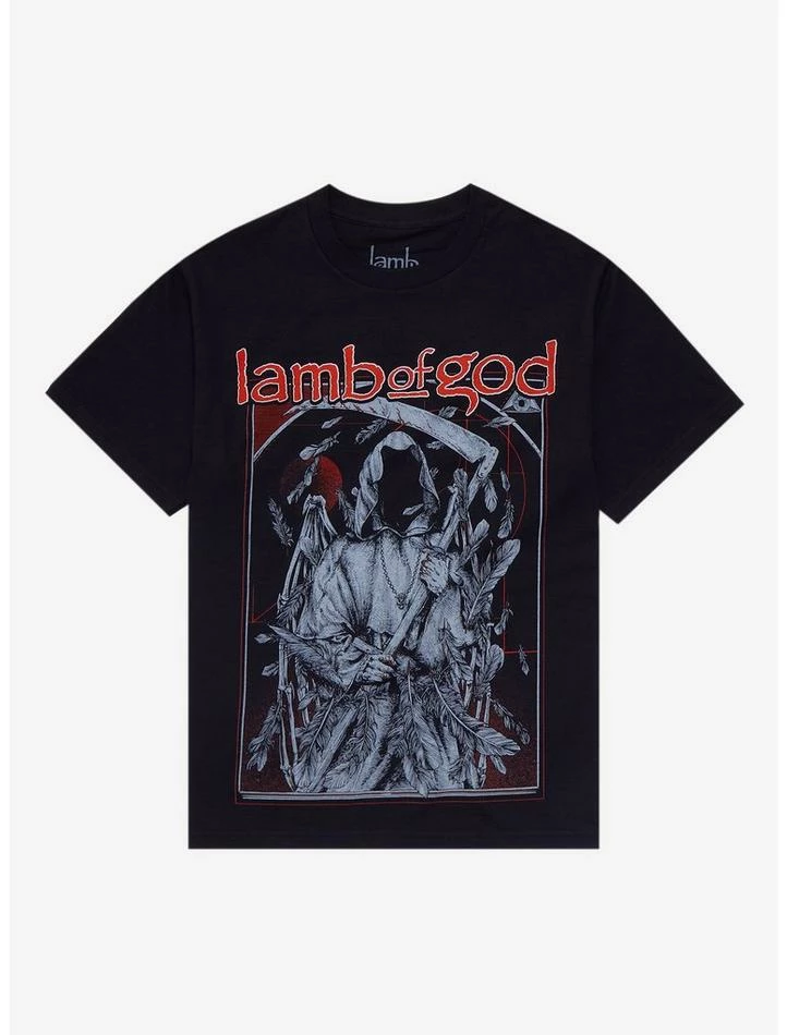Flash Sale π― Lamb Of God Reaper Feathers Boyfriend Fit π§ Girls T-Shirt β¨