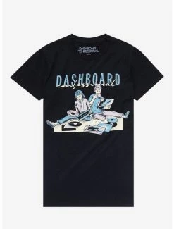 Deals ⭐ Dashboard Confessional Record Party Boyfriend Fit 👧 Girls T-Shirt 😍