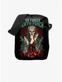 Hot Sale 😉 Rocksax Five Finger Death Punch Day Of The Dead Crossbody Bag 😀