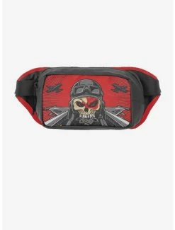 New ⌛ Rocksax Five Finger Death Punch Skull Pilot Shoulder Bag Fanny Pack 🧨