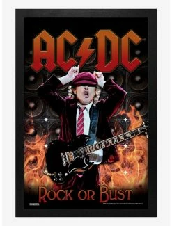 Best Pirce ✨ AC/DC Rock Or Bust Live Framed Wood Wall Art ✨