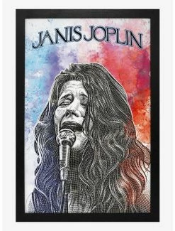 Deals ✨ Janis Joplin Paint Framed Wood Wall Art 🛒