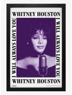 New 😀 Whitney Houston I Will Always Love You Framed Wood Wall Art 🎉