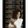 Best Pirce 👍 Whitney Houston Name In Lights Framed Wood Wall Art 😀