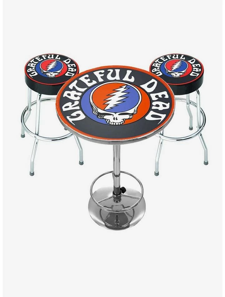 Best Sale 🔥 Rocksax Grateful Dead Logo Bar Table and Stool Set 🤩